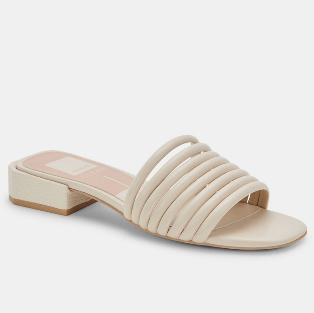 Dolce Vita Cream Strappy Slide Sandals